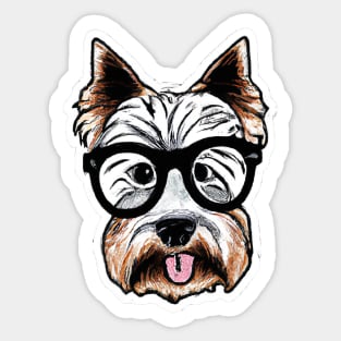 Hipster Terrier Dog Lover Retro Sticker